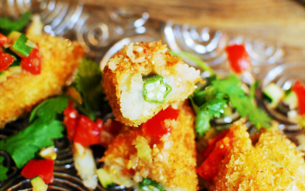 夏季蔬菜的秋葵好好吃！　新感覺可樂餅