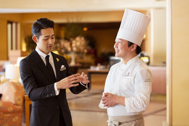 シェフパティシエ 厚東宣洋とメインダイニング「ユカワタン」 ソムリエ 鈴木良隆