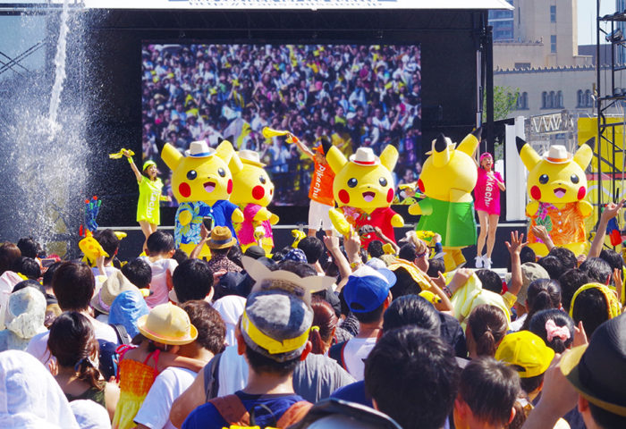 日本橫濱2018皮卡丘大量出現遊行活動寶可夢皮卡丘舞台表演