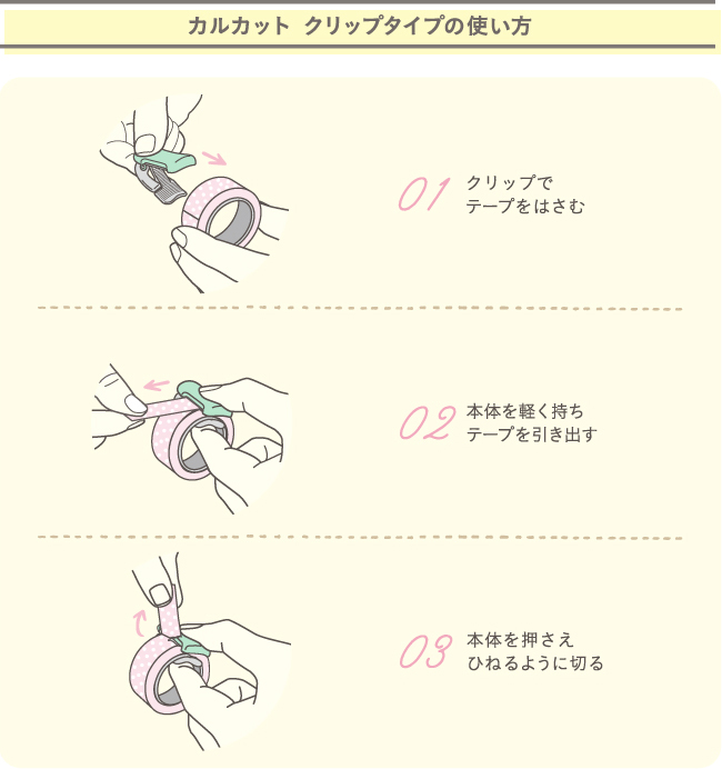 2019日本必买文具_kokuyo_karucut_cliptype-纸胶带切割器使用方法