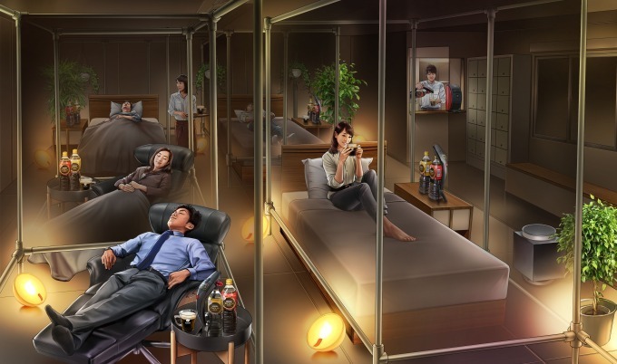日本雀巢咖啡睡眠咖啡馆_馆内模拟图