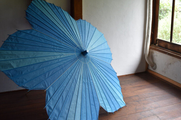 傘日和_桔梗和傘_藍色外傘面