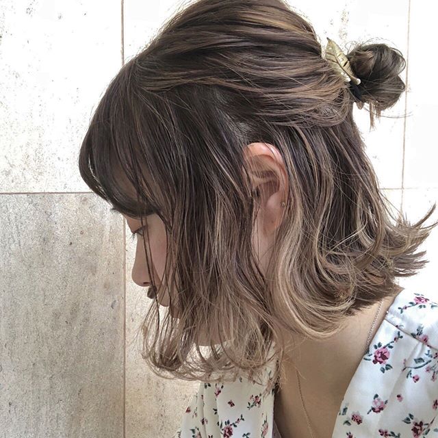 半丸子頭鮑伯造型:短髮