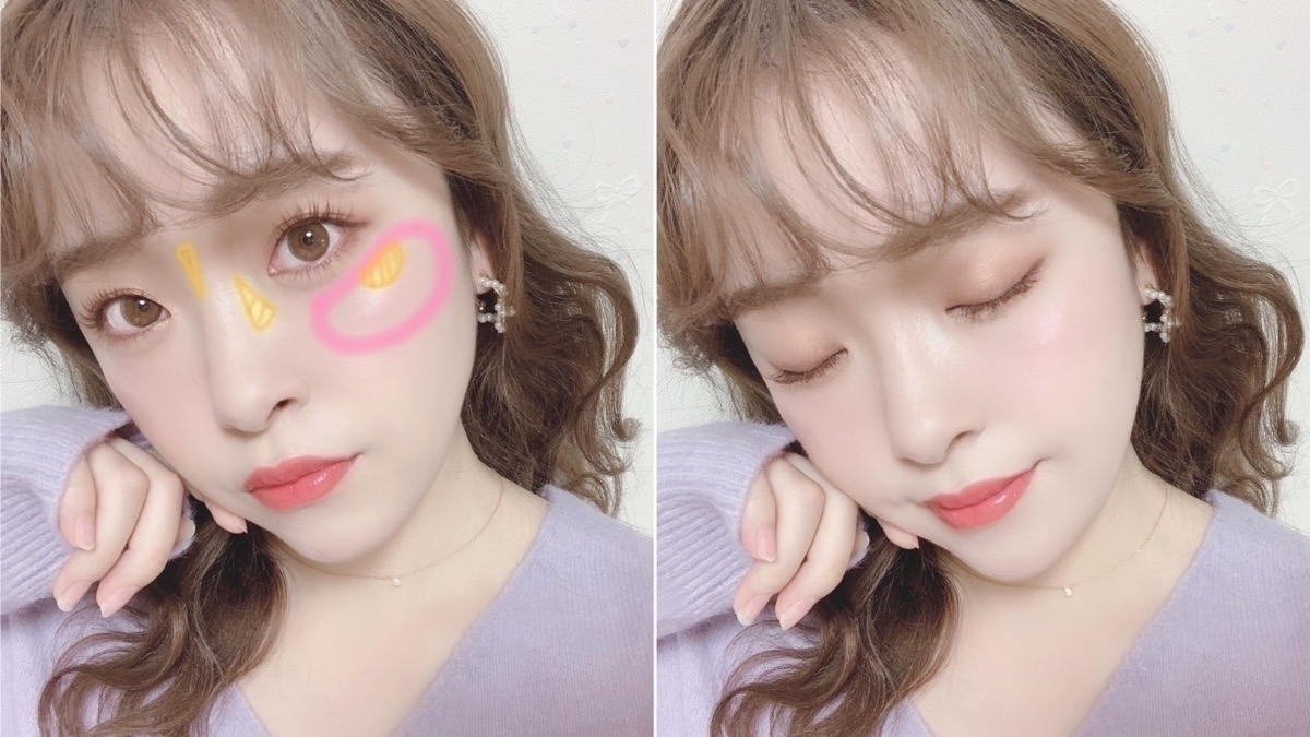 成熟可愛情人節妝容:局部打亮