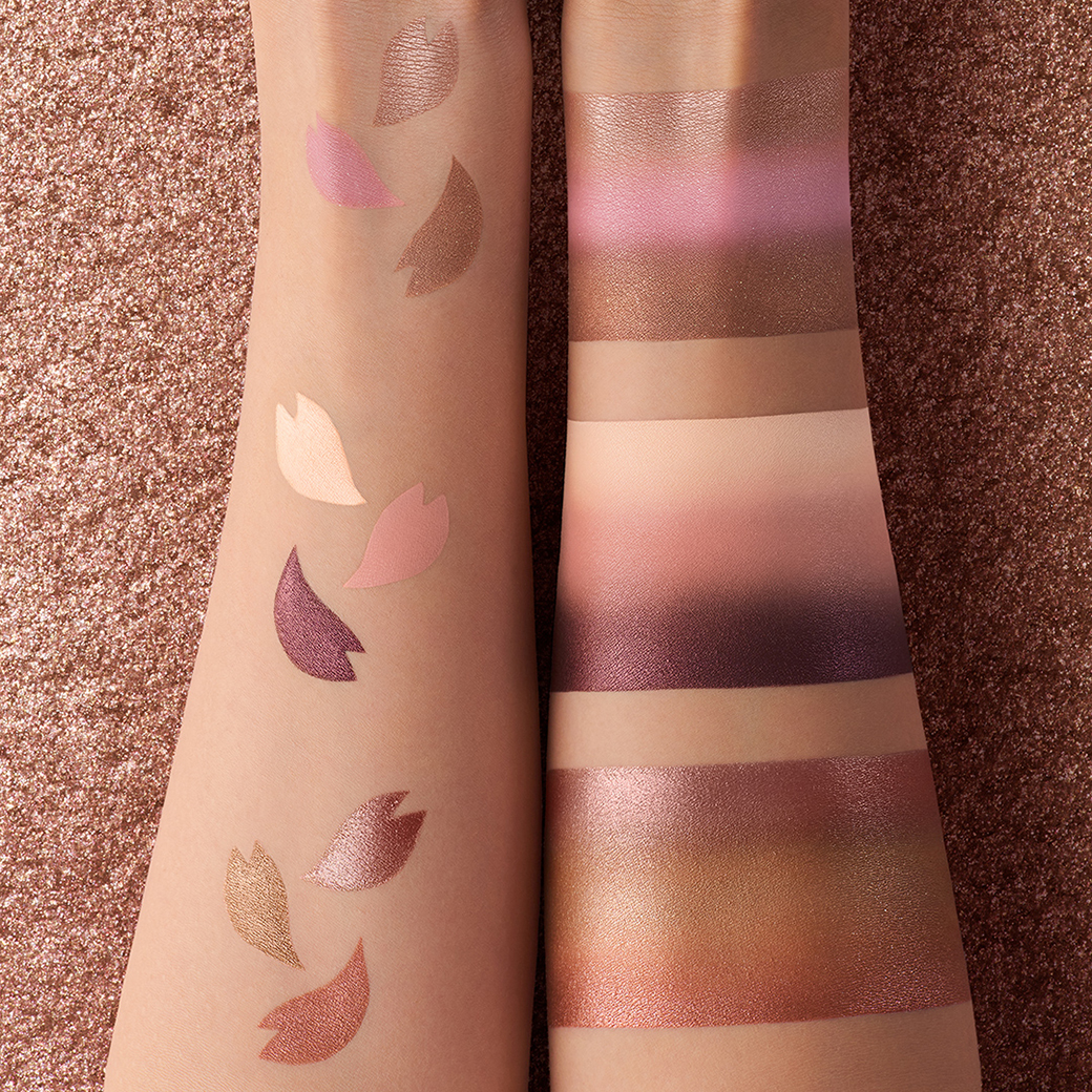 植村秀時尚大師9色眼影盤 #櫻花柔粉:實際顯色效果