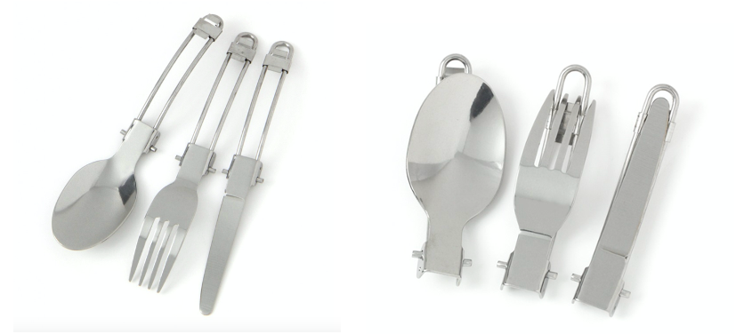 不鏽鋼刀叉匙三入組環保摺疊餐具