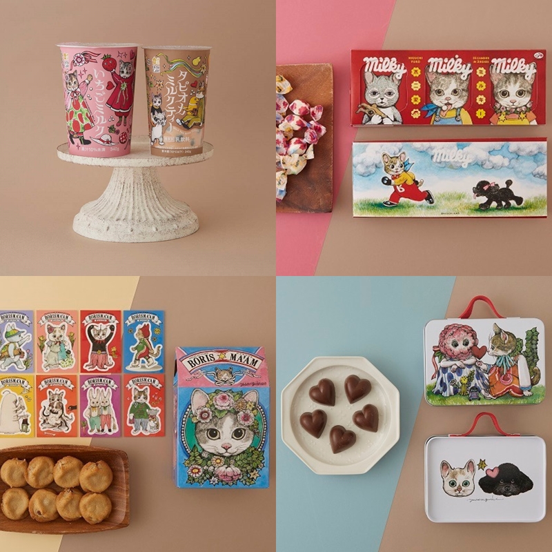 LAWSON × 樋口裕子聯名推出超可愛商品!不二家牛奶糖、愛心巧克力換上全新貓貓系列包裝
