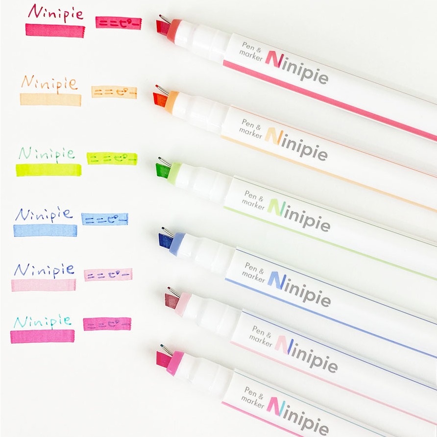 「Ninipie」水性代針雙頭螢光筆推出超美流行新色 一筆兩用可愛效率都UP!