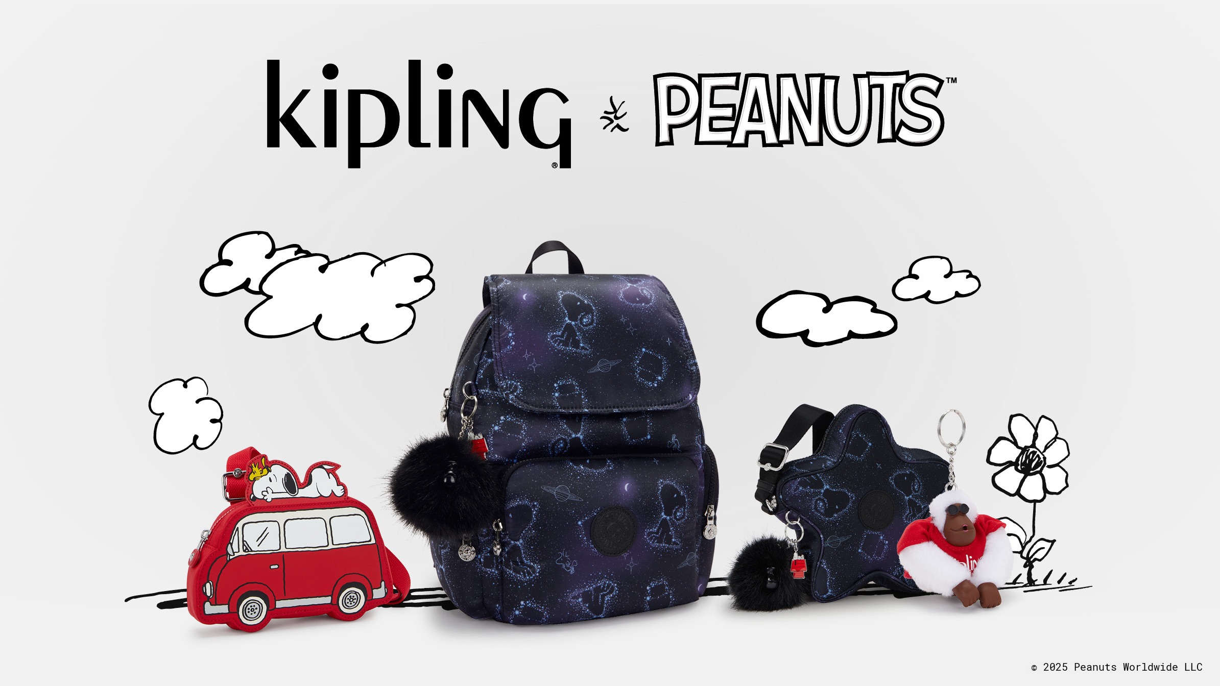 Kipling X PEANUTS夢幻聯名系列驚喜回歸 「袋」上史努比一起漫遊星河 經典紅房子化身卡夾