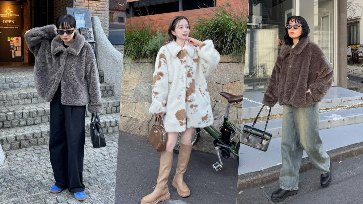 冬季時髦不費力穿搭術！一件「毛茸茸外套」搞定4套日系女孩風格