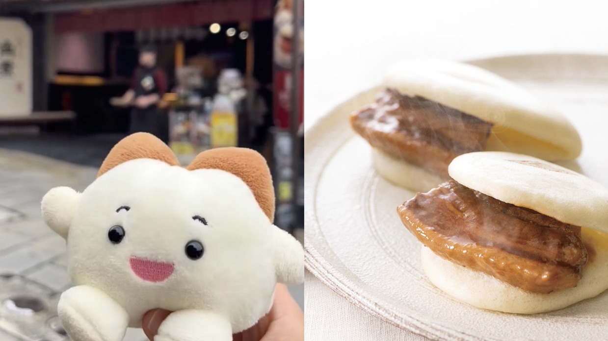 岩崎本舖的角煮饅頭（長崎刈包）吉祥物「角煮まんじゅうちゃん」，頭上的蝴蝶結竟是東坡肉？