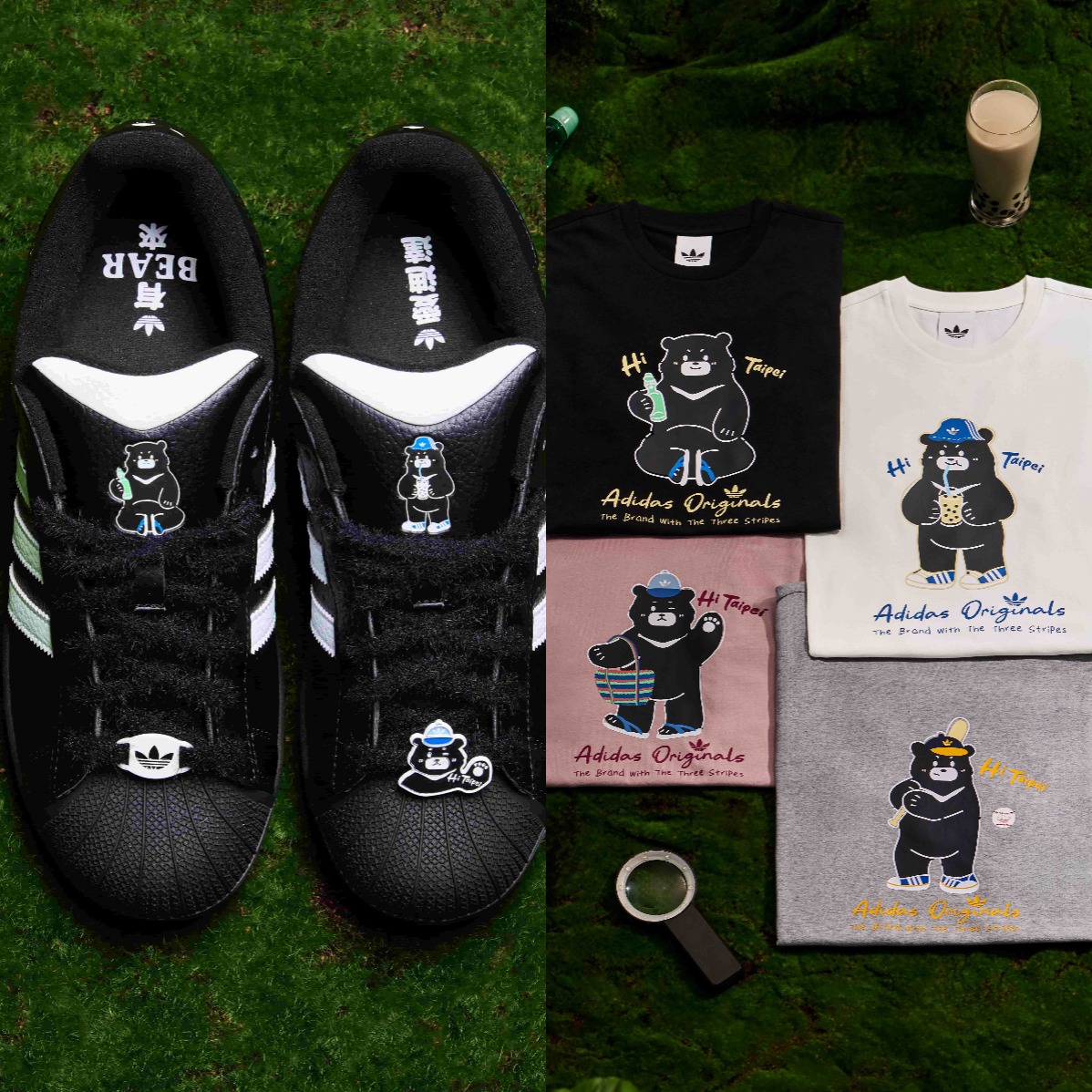 adidas Originals黑熊系列太可愛！台灣限定「三葉草貝兒熊」登場，珍奶、茄芷袋全都變身潮流設計