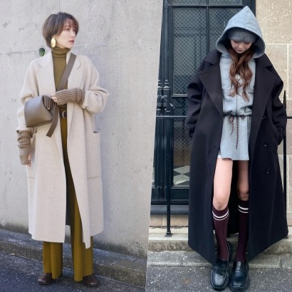 冬季顯高級的時髦的搭配術：以長版大衣外套疊搭日系層次