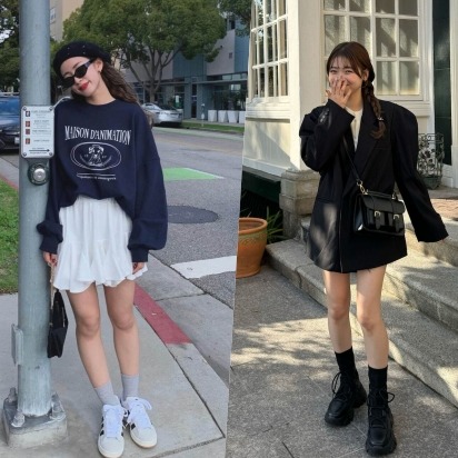 冬季快速製造輕甜可愛LOOK！4套「短裙+球鞋」搭配範本營造女孩魅力