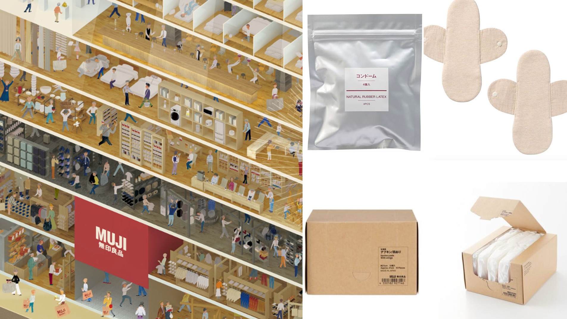 沒想到日本無印良品竟然有賣套套？連生理用品都能極簡無印風！布衛生棉也是隱藏版