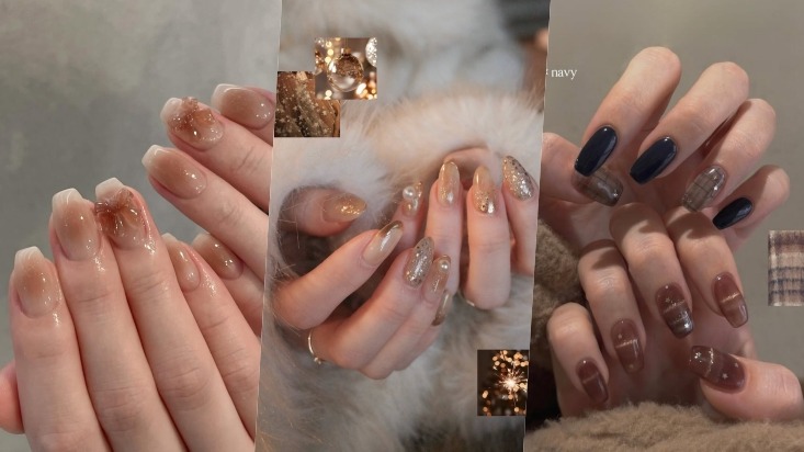 年末派對指彩圖鑑參考：從亮片、愛心、蜜杏色造型打造指尖焦點