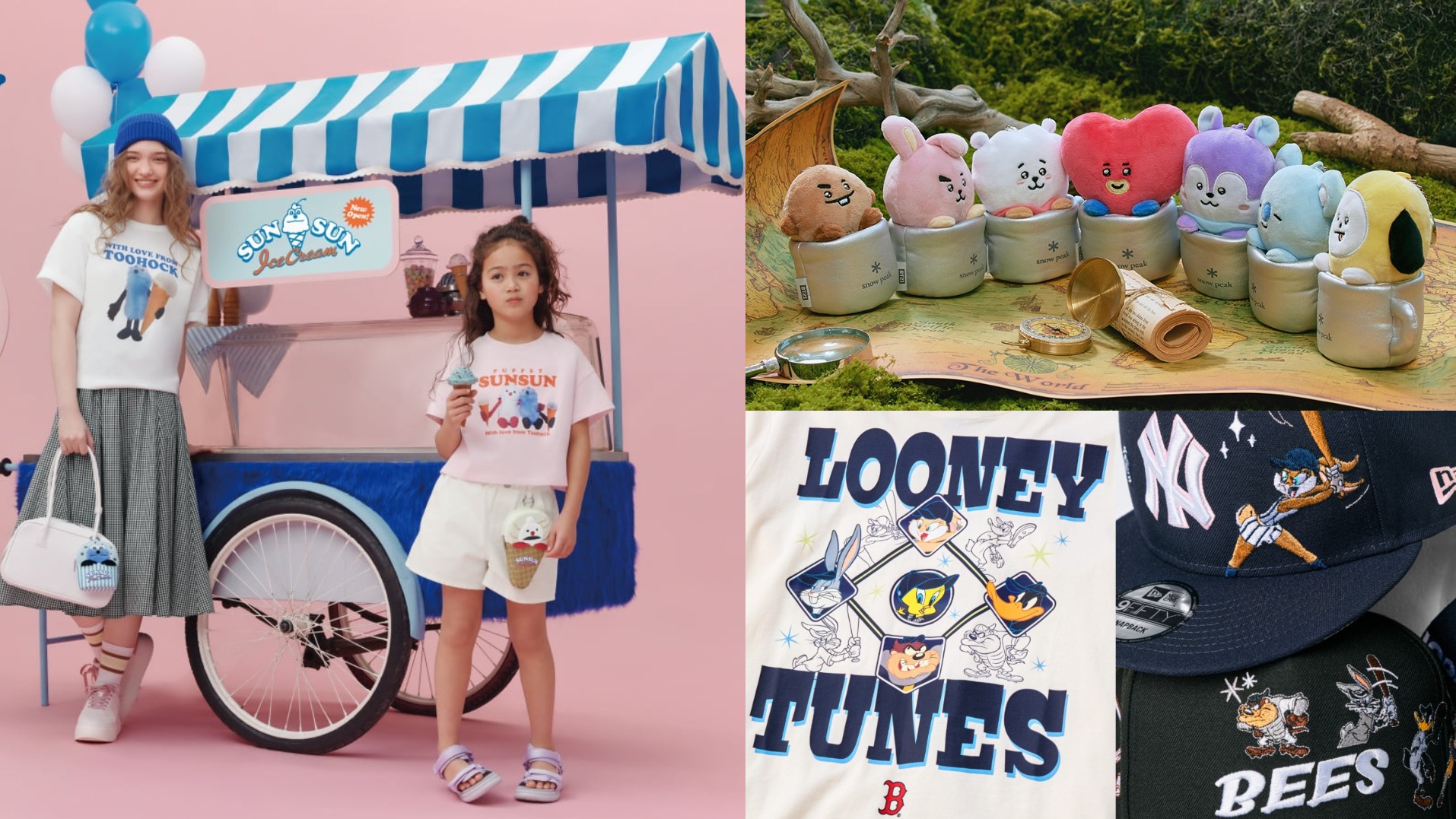 BT21鈦杯吊飾太犯規！GU聯名PUPPET SUNSUN、New Era樂一通棒球帽同步登場，今夏最萌聯名一次看
