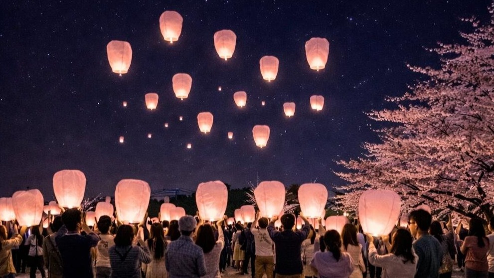 大阪春夜限定！「扇町櫻花祭」夜櫻×天燈×日本酒浪漫登場