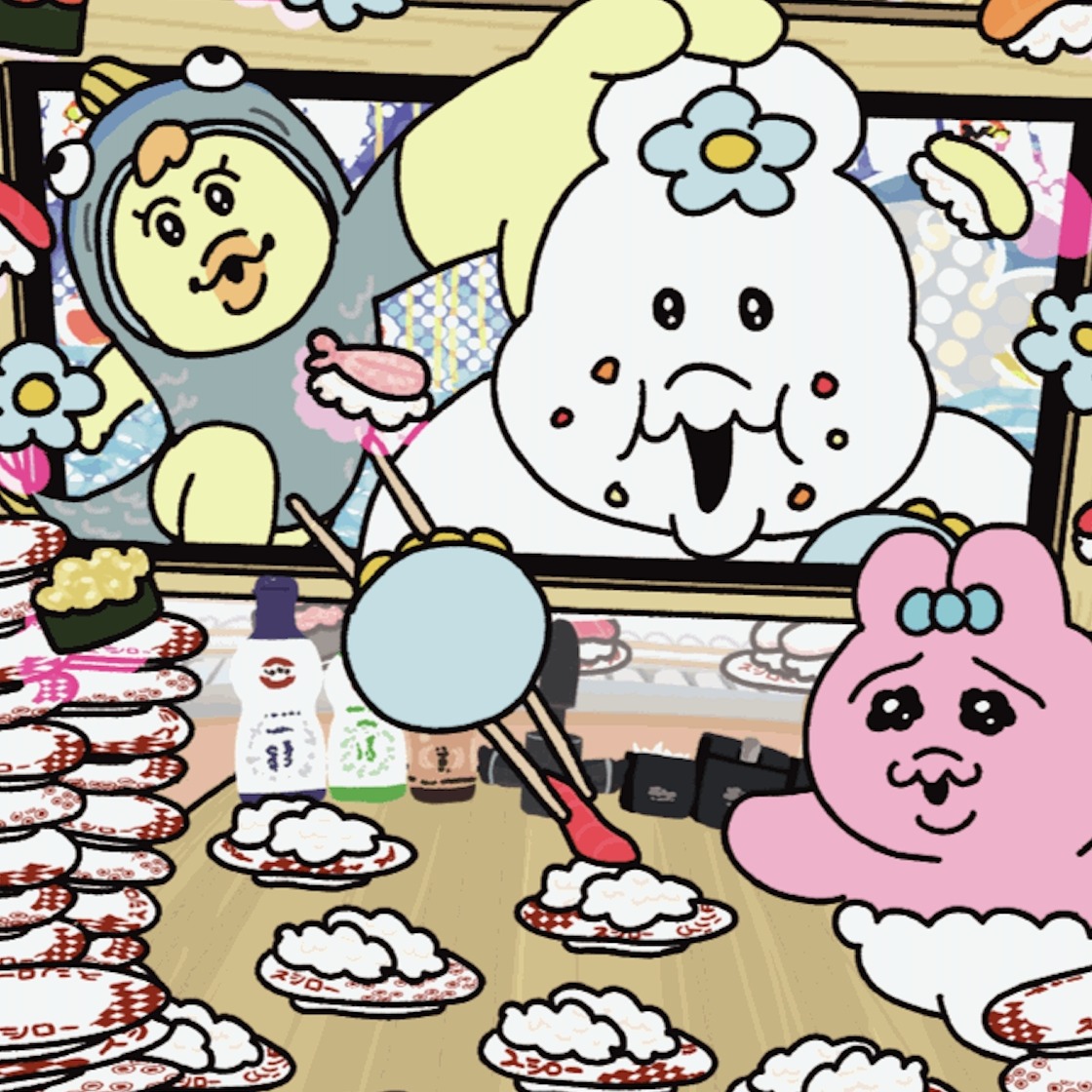 Opanchu Usagi褲褲兔作者KAWAISOUNI!×日本壽司郎聯名，來品嚐美味餐點＆收集限定贈品吧！