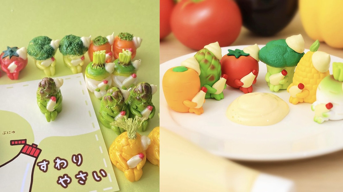 蔬菜排排坐超級療癒，黏土作家「おけまる。」所帶來的食物擬人黏土模型