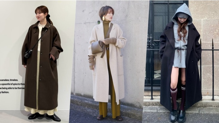 冬季顯高級的時髦的搭配術：以長版大衣外套疊搭日系層次