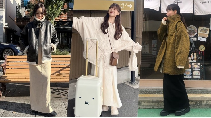 天冷想穿的保暖又時髦？跟著日本女生以「外套+洋裝」展現日系層次LOOK