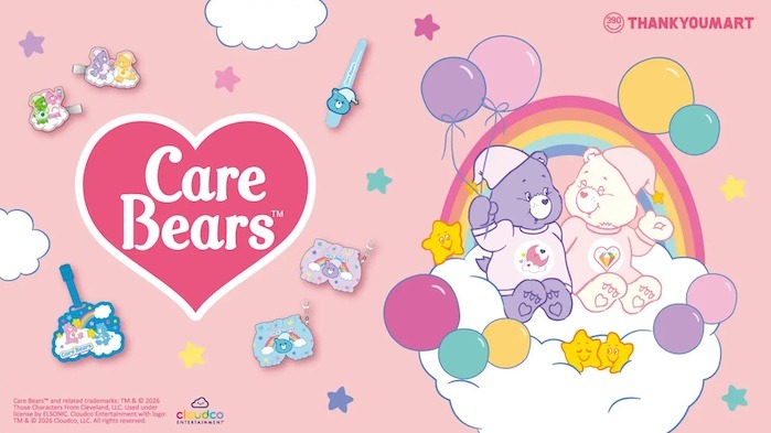 彩虹熊熱潮再臨 Care Bears™與THANK YOU MART攜手推出「夢幻睡衣派對」全新聯名系列！