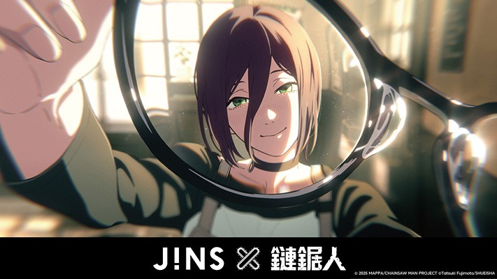 我會全部展現給你! 「JINS×鏈鋸人聯名眼鏡」 鏈鋸鋸齒、蕾潔頸環融入眼鏡 最炸惡魔美學 鏈鋸人迷必收!