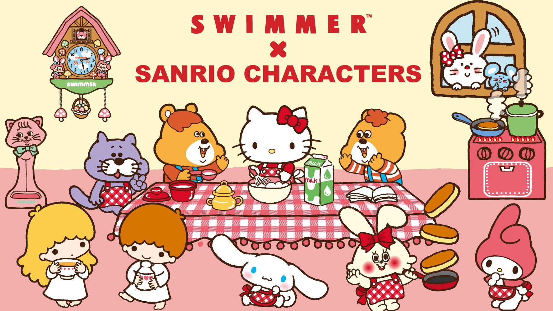 人氣雜貨品牌SWIMMER攜手SANRIO三麗鷗，夢幻聯名商品新上市，狙擊粉絲的少女心