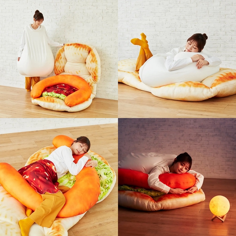 好想天天軟爛在裡面！日本摩斯推出超巨大「月見漢堡沙發」