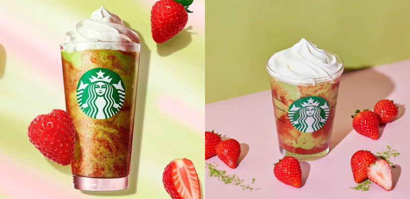 日本星巴克超短期間限定商品「抹茶草莓奶油星冰樂」晚來就喝不到啦！