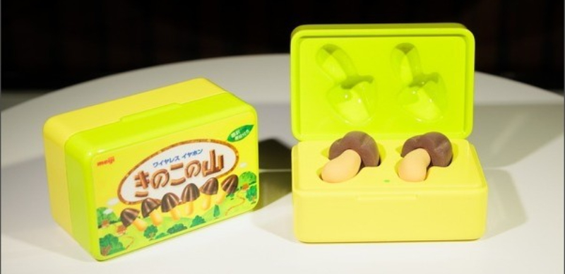 X 話題企劃商品實體化再 +1 ，明治香菇造型餅乾耳機即將上市！