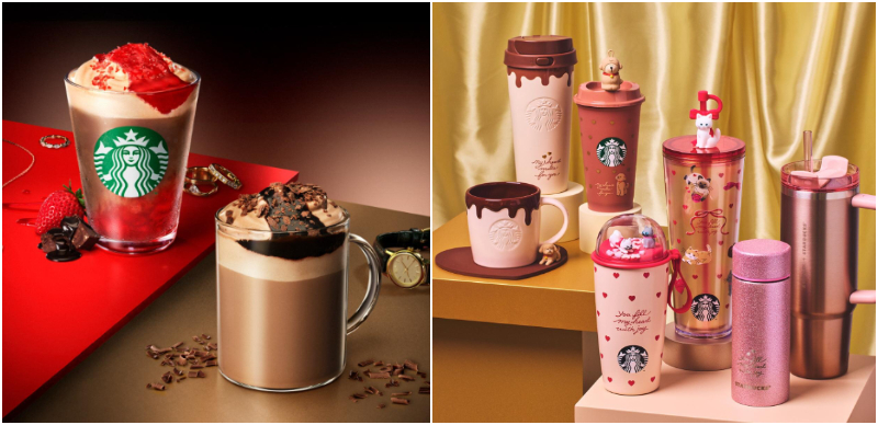 日本星巴克情人節商品預告！甜蜜巧克力、粉嫩貓貓、愛心透明杯太可愛