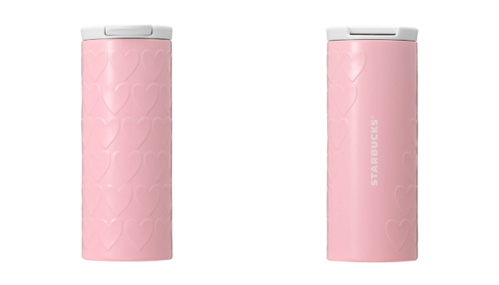 星巴克_2022_情人節商品_愛心浮雕不鏽鋼隨身瓶