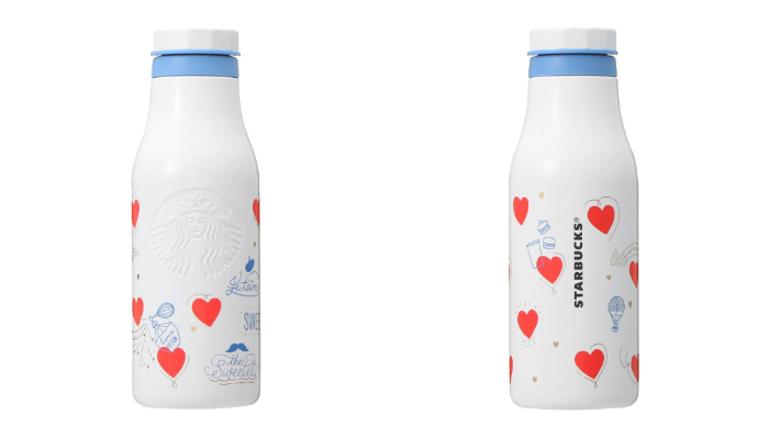 星巴克_2022_情人節商品_不鏽鋼迷你隨身瓶_白色