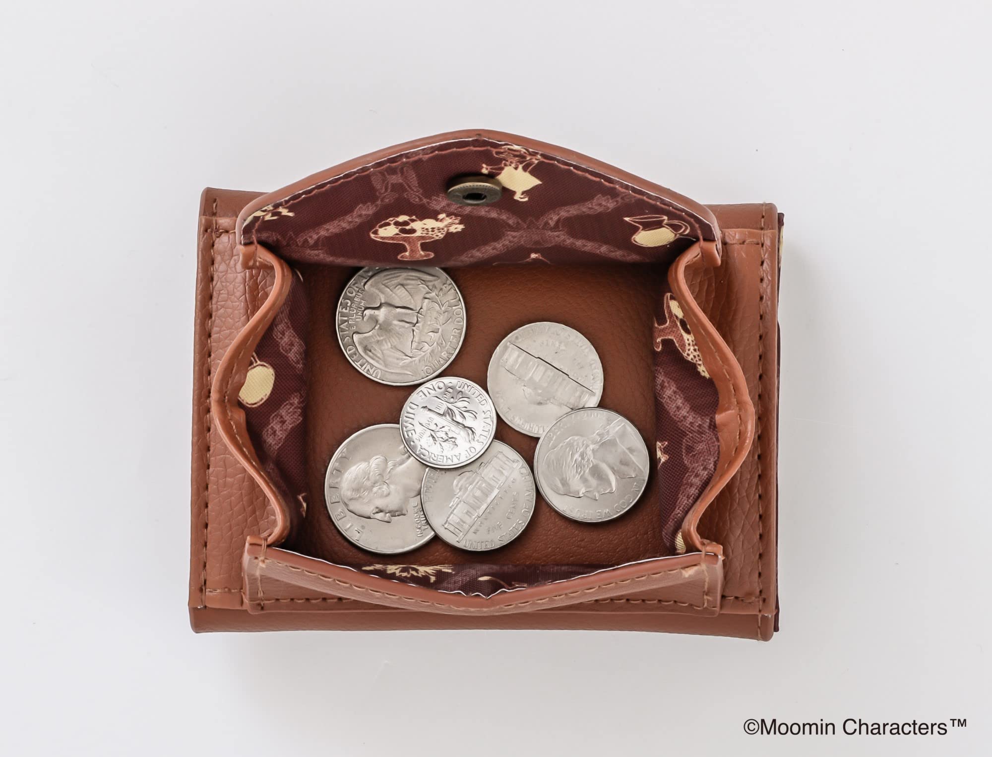 皮革三層錢包零錢處