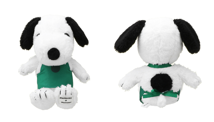 星巴克_史努比_花生家族_網路商店限定_綠圍裙史努比玩偶
