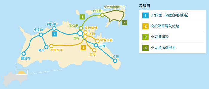 香川迷你鐵路&渡輪周遊券