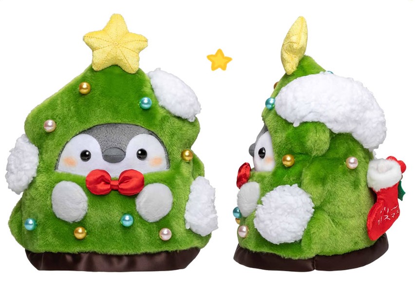 正能量企鵝耶誕樹抱枕