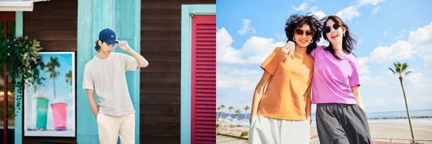 「男裝棉質圓領T恤」（圖左）、「女裝棉質圓領T恤」（圖右）