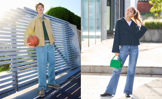 「男裝防風多色教練外套」（圖左）、「女裝短版風衣外套」（圖右）