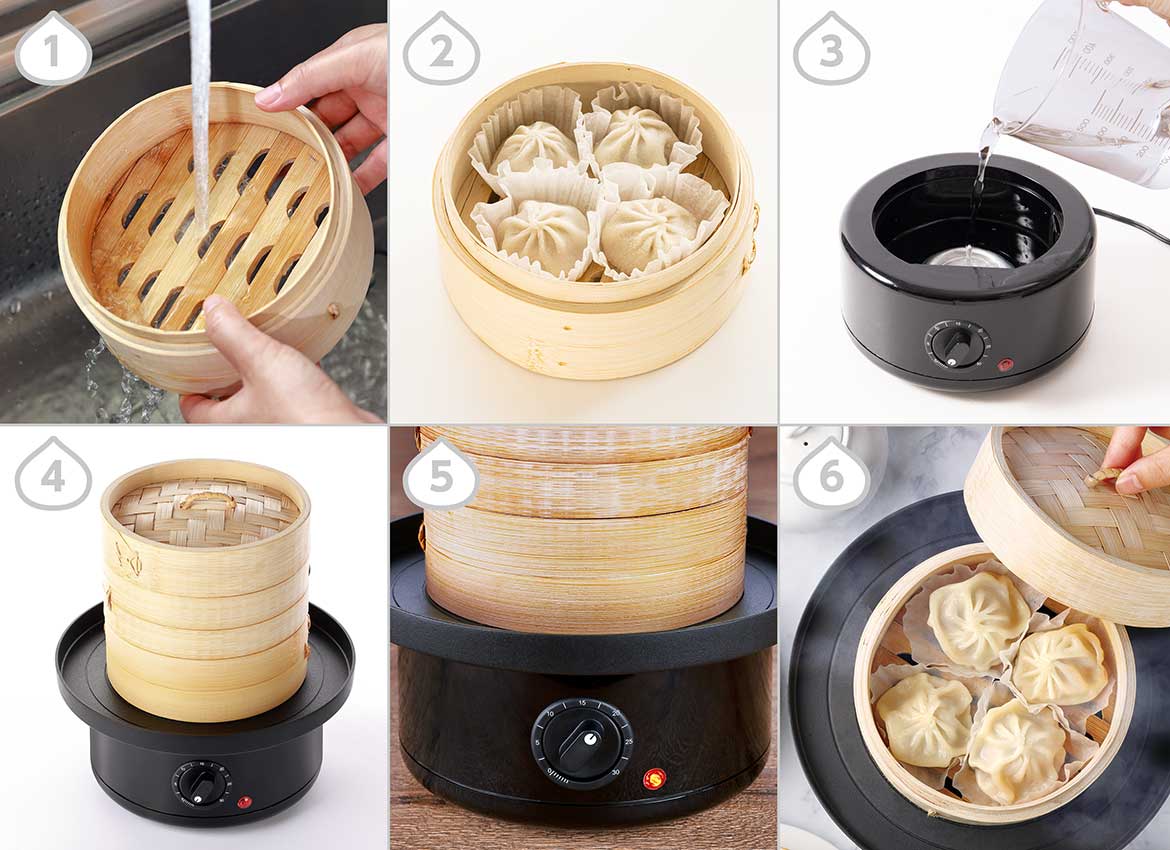 LITHON_冷凍食品用竹蒸籠_點心爛漫_港式點心_使用方式