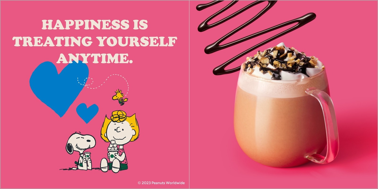 星巴克_史努比_花生家族_Sally Brown_燕麥奶咖啡_Oat Milk Cafe_摩卡咖啡配巧克力椒鹽餅乾_蝴蝶餅