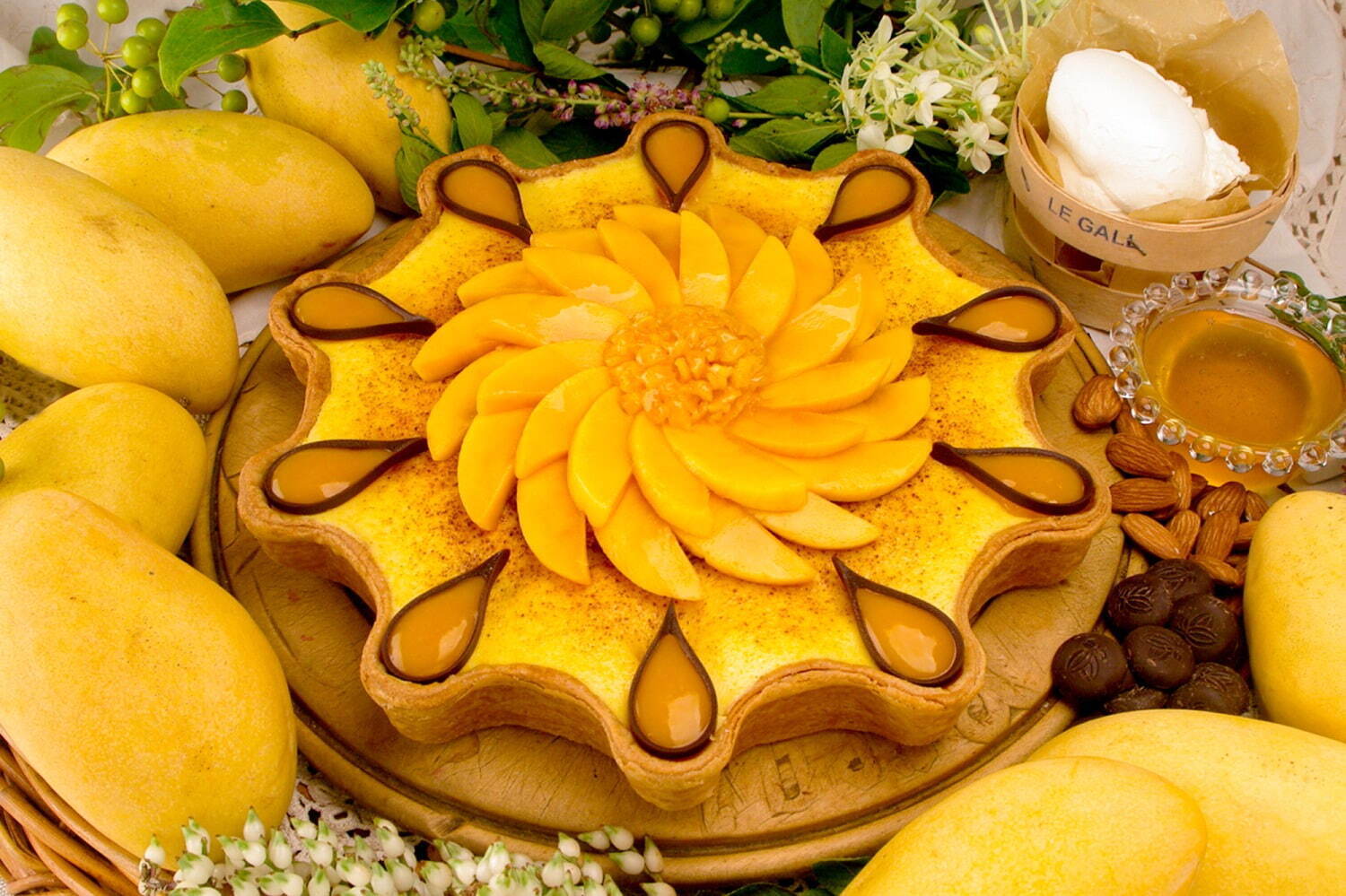 Quil fait bon_水果塔_金平糖型芒果吉布斯特與巧克力費南雪塔