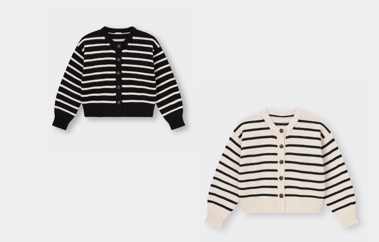 女裝圓領開襟外套條紋