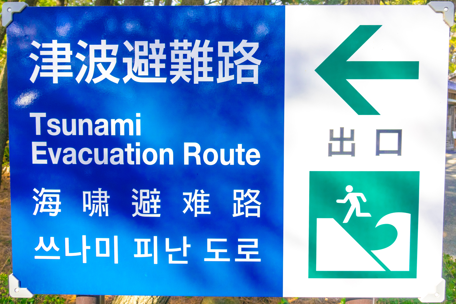 Tsunami evacuation sign in Japan