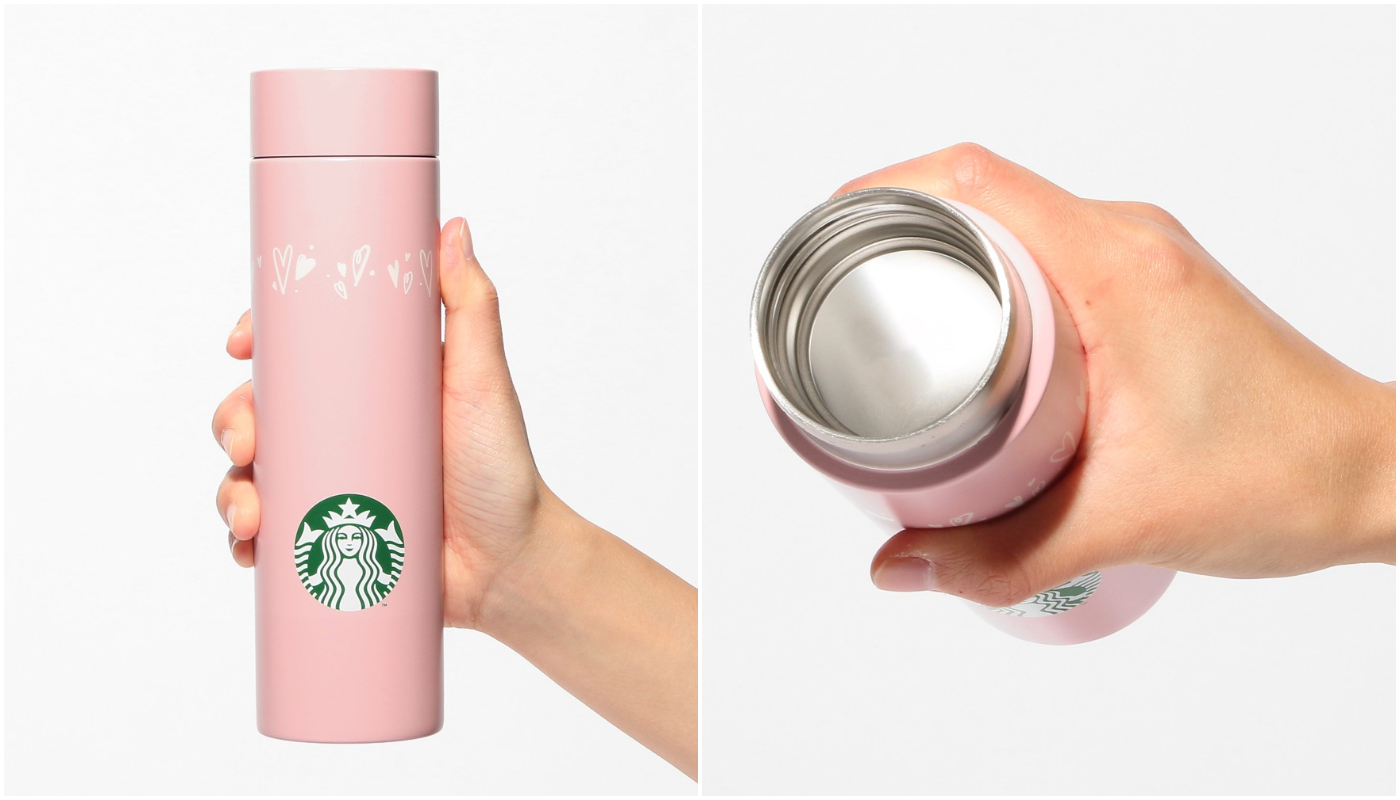 日本星巴克_情人節系列_商品_バレンタイン 2024 ステンレスボトルライトピンク/情人節 2024 不鏽鋼 隨身瓶 亮粉色