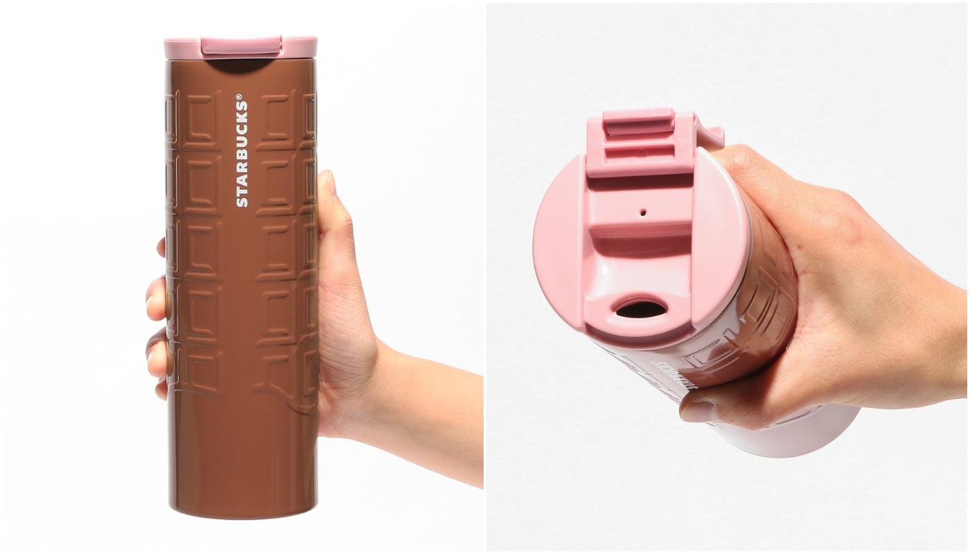 日本星巴克_情人節系列_商品_バレンタイン 2024 ステンレスシリンダータンブラーチョコレートバー /情人節 2024 不鏽鋼直筒隨行杯 巧克力棒款