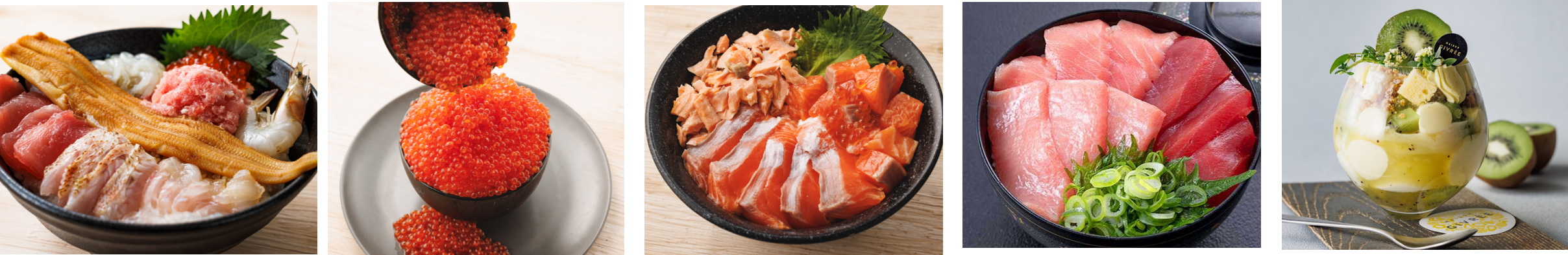 Selain tuna segar, salmon, telur salmon, dan hidangan laut musiman lainnya, acara ini juga menampilkan hidangan Jepang, Barat, dan Tiongkok seperti donburi seafood, nasi nelayan, ramen seafood, dan nasi teppanyaki Spanyol. 