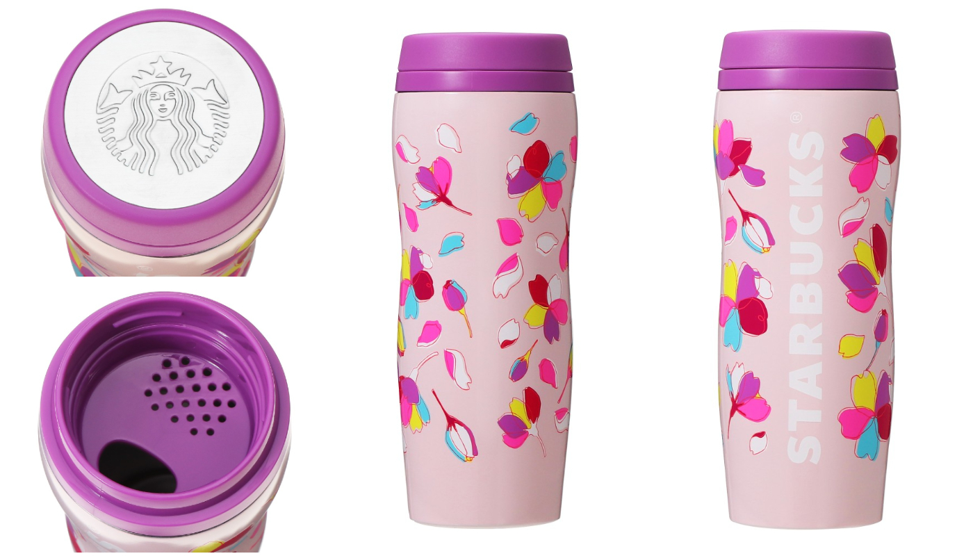 日本星巴克_櫻花季_SAKURA2024 カーヴドステンレスボトルカラフルペタル／SAKURA2024 雕刻不鏽鋼瓶七彩花瓣